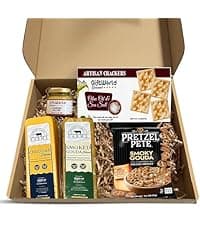 Deluxe Meat and Cheese Gift Basket – Gourmet Charcuterie Assortment Charcuterie Food Items, Meat Cheese Assortment, Food Gifts for Men, Tailgating, Business, Congratulations, Care Packages, Thanksgiving and Christmas Gifts - 11-item Bundle