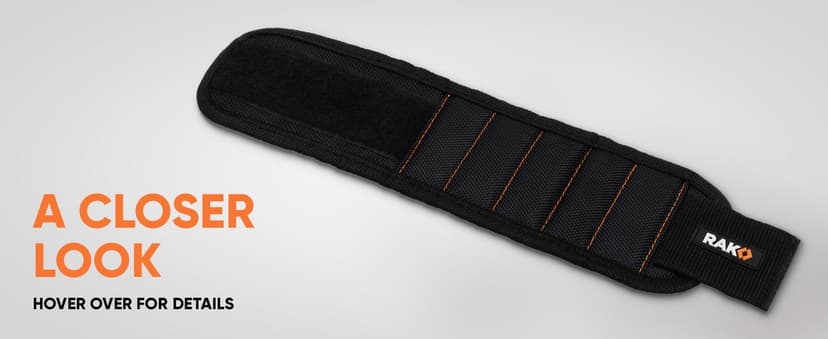 RAK Magnetic Wristband for Holding Screws, Nails, Drill Bits for Men - Premium Nylon with Lightweight Powerful Magnets, Magnetic Wristband for Tools, Gifts for Dad, Husband, Grandpa, Handyman