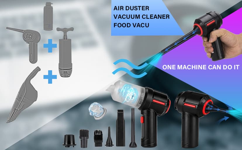Air Duster - Computer Vacuum Cleaner - for Keyboard Cleaning- Cordless Canned Air- Powerful - Energy-Efficient(Air-01)