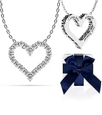 Heart Pendant Necklace for Her Moissanite Lab-Created Gem Jewelry for Women I Love You S925 Sterling Silver Gifts to Wife Girlfriend Mom Daughter Anniversary Birthday Christmas Valentines Day