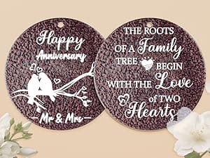 Anniversary Wind Chimes Gifts for Men Women, 25" Wind Chimes Romantic Gift for Couple, Parents, Wife, Husband, Friends, Happy Anniversary Decorations