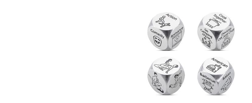 Anniversary Steel Gifts for Him Her Date Night Dice Gift for Boyfriend Girlfriend Wife Husband Couple Women Men Food Dice Decider Sweetest Day Birthday Wedding Valentines Christmas White Elephant