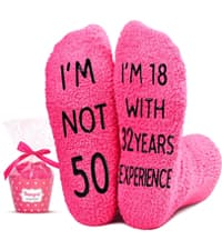 HAPPYPOP 50th Birthday Gifts Ideas - 50 Year Old Gift Socks for Women Men Friends, Turning 50 Gifts