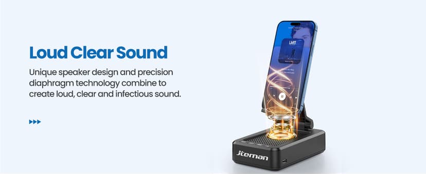 Cell Phone Stand with Wireless Bluetooth Speaker and Anti-Slip Base HD Surround Sound Perfect for Home and Outdoors with Bluetooth Speaker for Desk Compatible with iPhone/ipad/Samsung Galaxy