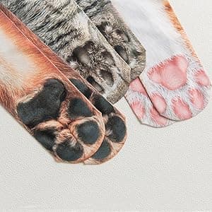 FreeNFond Funny Animal Paw Socks Gag Gifts for White Elephant Gift Exchange