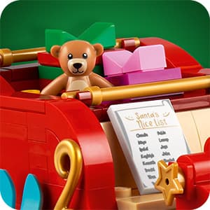 LEGO Santa's Sleigh - Building Toys for Kids, Boys & Girls, Ages 9+ - Indoor Christmas Decorations for Home W/Santa Claus Figurine & Reindeer - Gifts for Boys & Girls - 40499