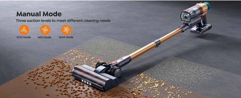 Cordless Vacuum Cleaner, 600W 50KPA 65 Mins Runtime Self-Standing Vacuum Cleaners for Home, Stick Vacuum with Charging Dock Station Removable Battery, Handheld Vacuum for Pet Hair/Carpet/Floor