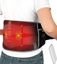 Comfytemp Cordless Heating Pad with Massager for Back Pain Relief, Portable Lower Back Massager Wearable, Birthday Gifts for Dad Mom Men Women Elderly, Rechargeable Period Cramps, 3 Heat Auto-Off, 58"