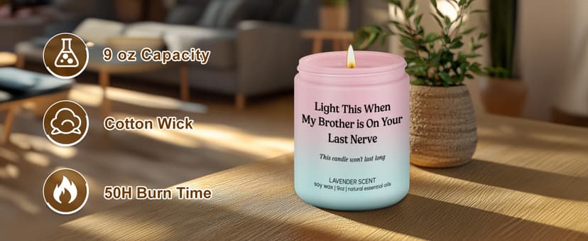 LEADO Scented Candle - Sister in Law Gifts - Funny Bridal Shower, Wedding, Christmas, Birthday Gifts for Sister in Law, Brother, Brothers Girlfriend, Bride - Happy Birthday Present Ideas for SIL