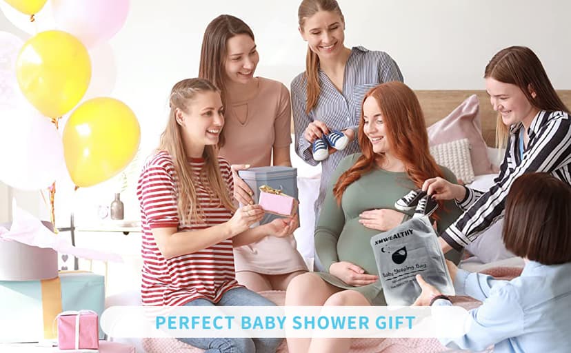 XMWEALTHY Newborn Baby Wrap Swaddle Blanket Knit Sleeping Bag Sleep Sack Stroller Wrap for Baby(Beige) (0-6 Month)