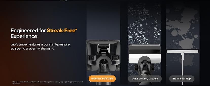 roborock F25 Ultra Steam Wet Dry Vacuum Cleaner, 356°F Steam Mop & 187°F Hot Water Cordless Vacuum Mop All in One, Floor Washer with Blue Light, 194°F Self-Cleaning, 180° Lay-Flat, AI Assitant Wheels