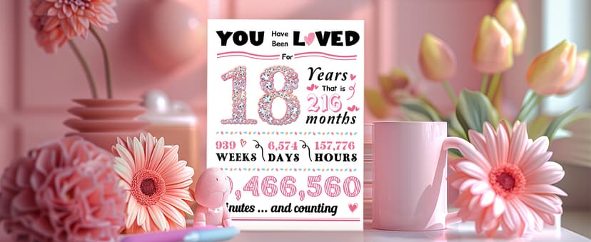 18th Birthday Card,Happy 18th Birthday Gifts for Girls,Funny 18th Birthday Gift for Daughter Niece,Best 18 Year Old Bday Decorations for Girl