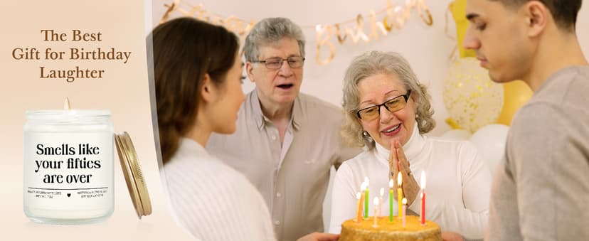 Niyewsor 60th Birthday Gifts for Women Men, Sixty Birthday Candle, 1965 60th Birthday Decorations for Woman Men, 60 Year Old Bday Gifts for Friends, Sister, Mom, Dad, Handmade, 7oz