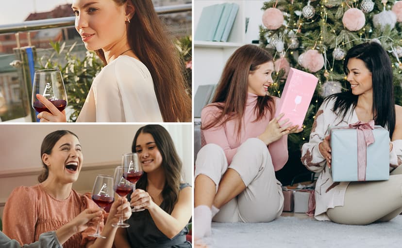 Monogrammed Wine Glass Gifts for Women, Personalized A-Z Wine Glass, Custom Gifts for Women, Unique Birthday Christmas Mother's Day Gift for Her, Mom, Wife, Friends