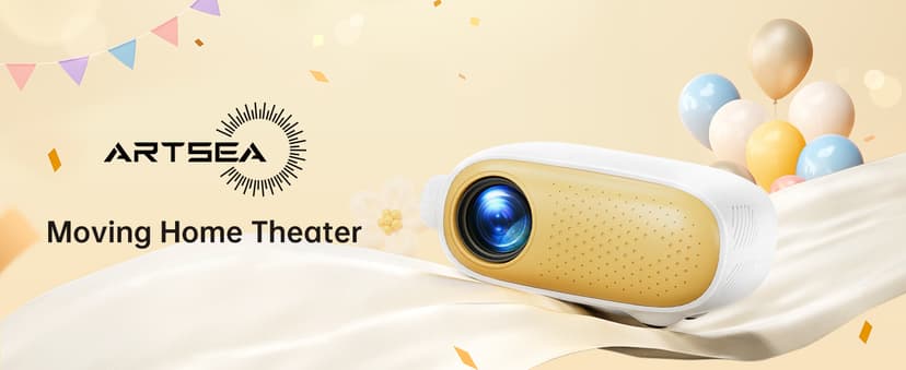 ARTSEA Mini Portable Projector for iPhone - HD 1080P Support Pico Movie Projector to Watch Cartoon, Phone Projector Compatible with HDMI, USB, TV Stick, Laptop, iOS and Android