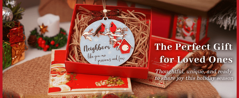 Neighbors Like You are Precious and Few - 2 Layer Good Neighbor Christmas Ornament - Wooden Next Door Neighbors Ornament - Awesome Neighbor for Next Door Friends