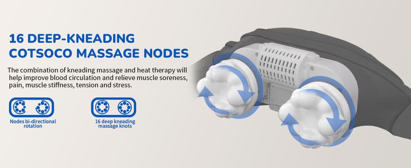 cotsoco Neck Massager,Shiatsu Shoulder and Back Massager with Heat, Electric Deep Tissue Massage Pillow for Body Muscle Pain Relief,Best Gifts Mom Dad Women Men,Home, Office Car Use