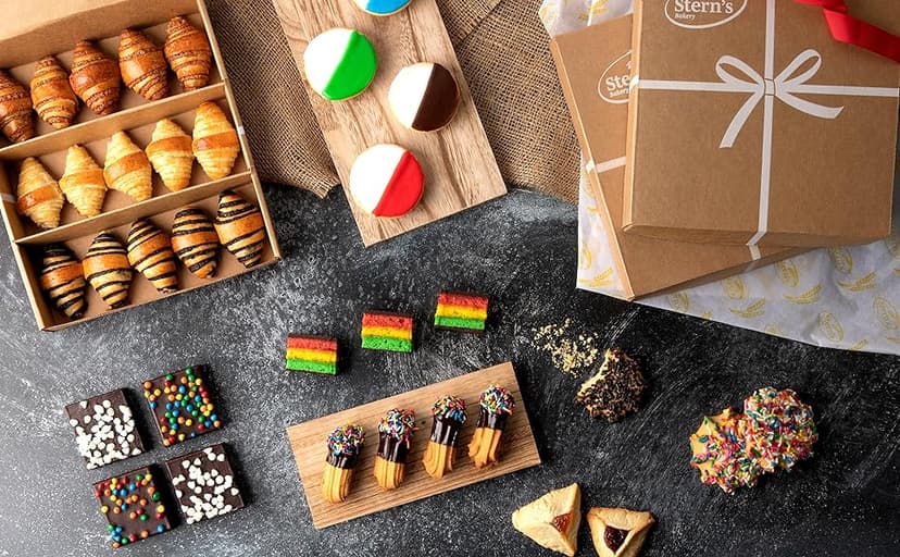 Italian Cookies Gift Basket | Chocolate Covered Cookies | 15 Cookies Individually Wrapped | Fresh Bakery Cookies | Birthday Food Gifts | Gourmet Cookies Gift | Kosher & Nut Free | Stern’s Bakery