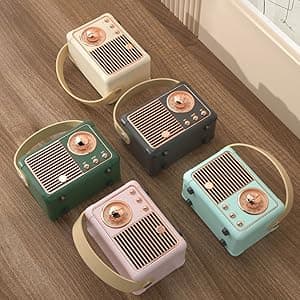 Retro Bluetooth Speaker, Portable Wireless Speaker with Crystal Clear Stereo Sound Rich Bass, Best Birthday Gifts Ideas for Women Teenage (Pink)