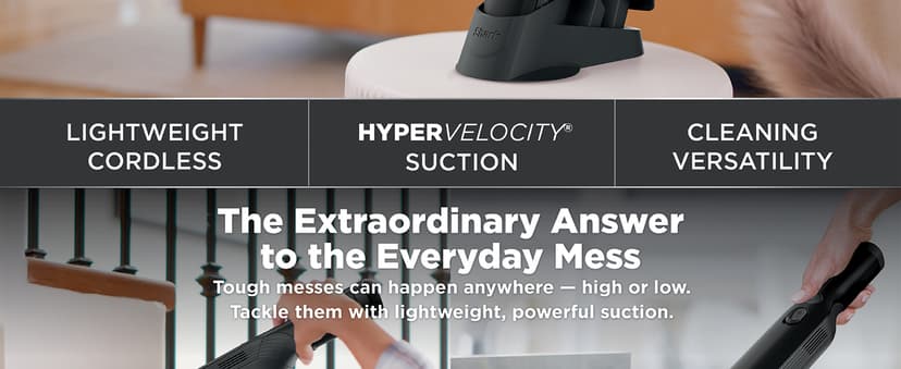 Shark WANDVAC Cordless Hand Vac, Lightweight, Versatile and Portable at 1.4 lbs., Powerful Suction for Pet Hair, Charging Dock, One-Touch Empty for Car & Home, Duster Crevice Tool, Black, WV201BK