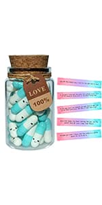 Gifts For Girlfriend Prewritten Message In Capsule Lovely Notes Birthday Anniversary Valentines Day Gifts for Her (Light Blue Girlfriend 50pcs)