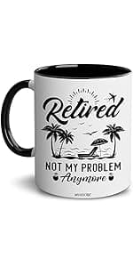 WHIDOBE Christmas Gift For Retired Men Women - Retirement Mug - Retirement Gifts - Retired Under New Management See Wife For Details Present - Retiree Gift For Husband, Dad, Boyfriend, Boss, Coworker