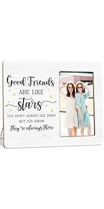 Soul Sister Gifts Picture Frame for BBF Friends Bestie, Long Distance Friendship Wooden Picture Frames