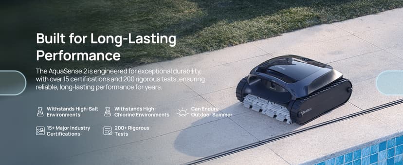 (2025 Upgrade) Beatbot AquaSense 2 Cordless Robotic Pool Vacuum Cleaner, Smart Surface Parking, Double-Pass Waterline Scrubbing, Cleans Floor, Walls and Waterline, Light Blue