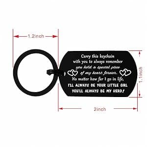 ENGZHI Drive Safe Dad Keychain - I Love You Gifts from Daughter Son, Daddy Birthday Gift Ideas Fathers Day Chirstmas for Men