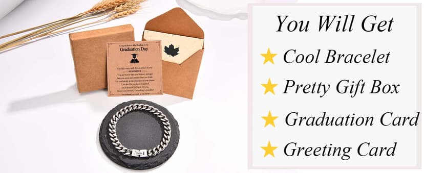 Dad Son Grandson Uncle Nephew Brother Husband Boyfriend Gifts for Men Boys, Cuban Chain Link Bracelet Gifts Graduation Back to School Birthday Christmas Anniversary Valentines Day Gifts for Him Men Teen Boys