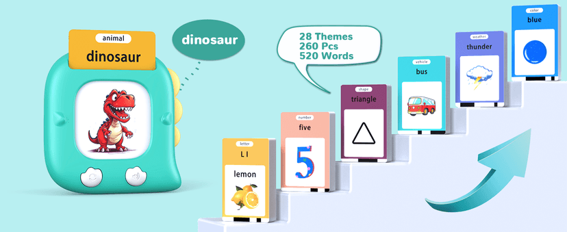 Kidzdo Talking Flashcards for Toddlers, 520 English Sight Words Educational Toy, Pocket Speech Therapy Toys, Autism Sensory Toys for Kids 1-6, Birthday Xmas Gifts for Boys