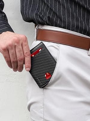 RUNBOX Money Clip Slim Wallets for Men RFID Blocking 11 Card Holder Minimalist Small Leather Bifold Men's Front Pocket Wallet Gift Box