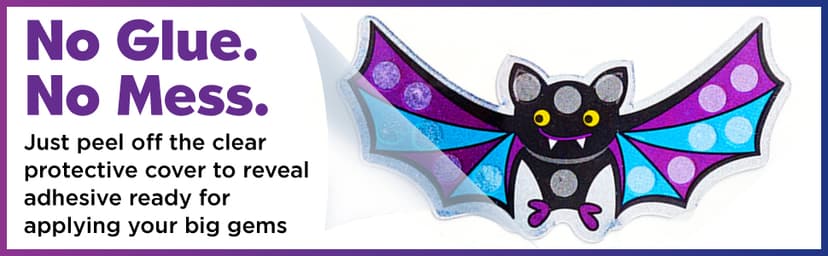 Creativity for Kids Halloween Big Gem Diamond Painting Kit | Create 13 Spooky Stickers & 2 Suncatchers with 1000+ Colorful Gems | Fun for Parties, Gifts & Seasonal Décor (Ages 6+)