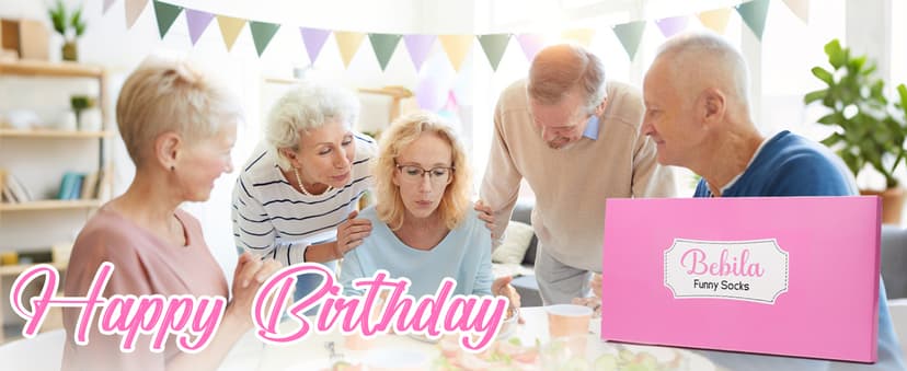Bebila Birthday Gifts for Women Funny Socks for 30 40 50 60 70 Year Old Woman Birthday Gifts for Mom Sister Wife Friends