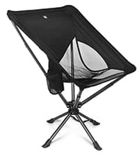 TCEK TCEK Portable High Back Camping Chair with Adjustable Height, Small Compact Outdoor Folding Chair for Adults Travel, Riselite Collapsible Lightweight Packable Camp Chairs, Easy Carry and Quick Setup