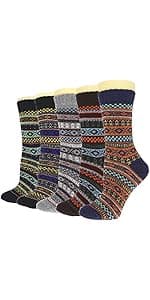 YZKKE 3Pack Mens Super Thick Wool Warm Socks - Soft Comfort Casual Crew Winter Socks