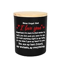 TEEZWONDER Anniversary Wedding Gifts for Women Men - Long Lasting Vanilla Lavender Candle 10 Oz - Birthday Romantic Gifts for Him Her, Girlfriend Boyfriend Birthday Gift Ideas, Gift for Husband Wife