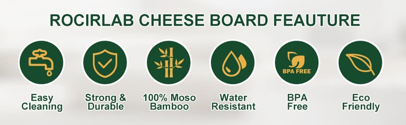 Bamboo Charcuterie Boards (23"×11"×0.8") and Knife Set, Lightweight Cheese Board and Platter, Unique Gift for Housewarming, Anniversary & Wedding, Mother's Day and Christmas for Women…