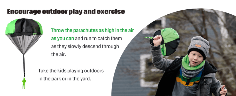 NUTTY TOYS Parachute Toys for Kids - Tangle Free Outdoor Flying Parachute Men, Top Indoor & Outside, 3 4 5 6 7 8 9 10 11 12 Year Old, Best Christmas Stocking Stuffers Idea 2025 Unique Boy & Girl Gifts