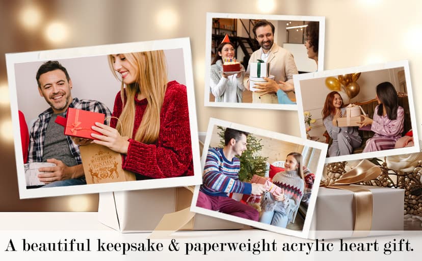 Thank You Gifts for Women Coworkers Boss, Thank You Presents for Friends Teacher, Appreciation Paperweight Desk Decor Plaque, Inspirational Office Sign Acrylic Heart