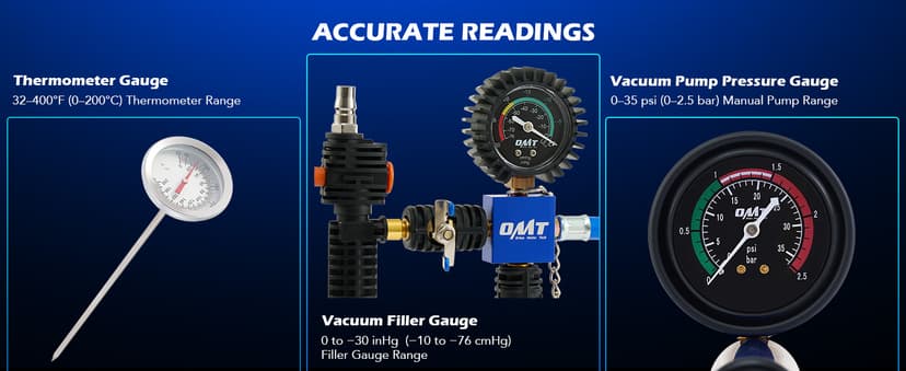 Orion Motor Tech Coolant Pressure Tester Kit, 31pc Master Coolant Vacuum Refill Kit with 23 Radiator Adapters, Radiator Cooling System Pressure Tester Kit with Vacuum Pump Vacuum Purge & Refill Tool