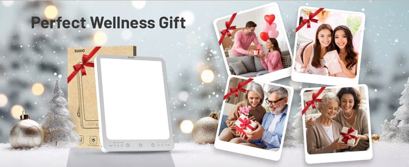 SUXIO Light Therapy Lamp - 10000 Lux Therapy Lights, 3 Timing & Mode Happy Lamp, Touch Control Daylight Lamp with Memory Function, Portable Light Therapy Box for Home/Office Use As Lift Mood