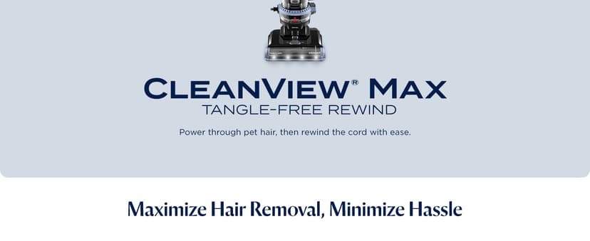 Bissell CleanView Max Tangle-Free Rewind with LED Headlights, Tangle-Free Brush Roll, Automatic Cord Rewind, Included pet Tools, 4073L