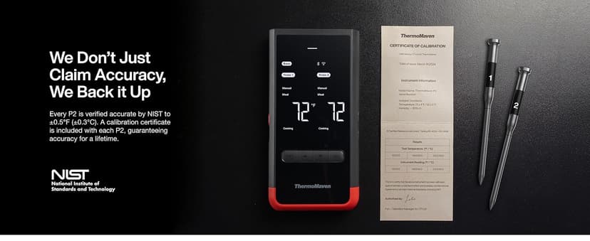ThermoMaven Smart Bluetooth Wireless Meat Thermometer: Standalone Base, WiFi Unlimited Range, 6 Sensors with NIST Certified Accuracy, 2 Probes for Kitchen, BBQ, Grill, Oven, Smoker, Rotisserie