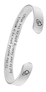 JoycuFF Bracelets for Women Personalized Inspirational Jewelry Mantra Cuff Bangle Friend Encouragement Gift for Her