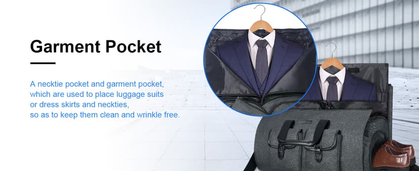 UNIQUEBELLA Convertible Garment Bag for Travel Carry on Garment Duffel Suit Bag with Shoe Compartment Weekend Flight Bag for Men