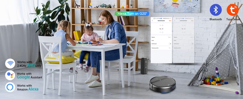 Robot Vacuum and Mop Combo, App/Alexa Control, Smart Robot Vacuum Cleaner, Ultra-Thin, Automatic Recharge Robotic Vacuum Cleaner for Pet Hair/Carpet/Hard Floor