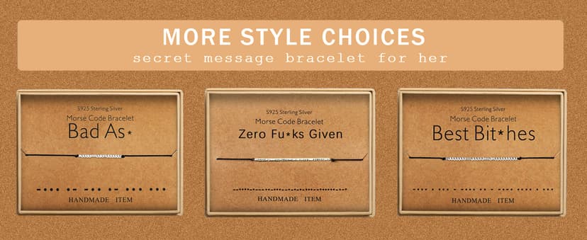 KGBNCIE Inspirational Gifts for Women, Morse Code Funny Gifts Bracelets for Women, Morse Code Bracelets Friend Gifts