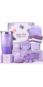 Gift Baskets for Women, 9pcs Unique Happy Birthday Gifts for Women, Best Mothers Day Christmas Gifts Get Well Soon Basket Appreciation Ideas Box w/Tumbler Her Mom Sister Friend Friendship Teacher