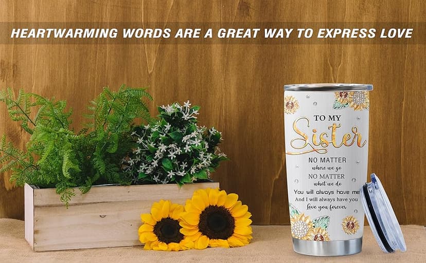 Muilzon Best Big/Little Sister Gifts from Sisters Tumblers 20oz - Cool/Funny Gifts for Sister from Brother Coffee Mug - Christmas Mothers Day Birthday Gift Ideas for Sis Cup